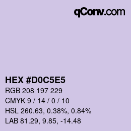 Color code: HEX #D0C5E5 | qconv.com