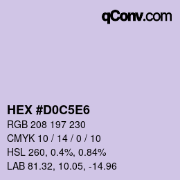 Farbcode: HEX #D0C5E6 | qconv.com