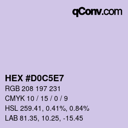 カラーコード: HEX #D0C5E7 | qconv.com