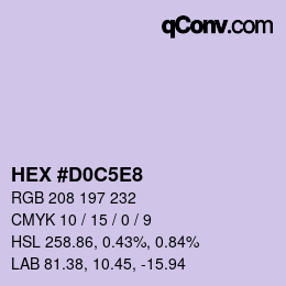 Color code: HEX #D0C5E8 | qconv.com