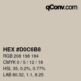 Color code: HEX #D0C6B8 | qconv.com