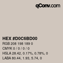 Color code: HEX #D0C6BD00 | qconv.com