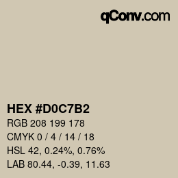 Color code: HEX #D0C7B2 | qconv.com