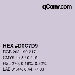 Color code: HEX #D0C7D9 | qconv.com