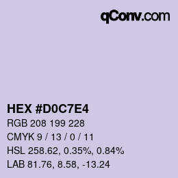 Color code: HEX #D0C7E4 | qconv.com