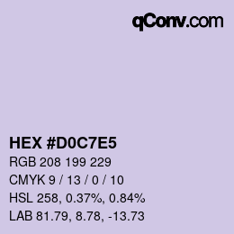 Color code: HEX #D0C7E5 | qconv.com
