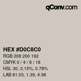 Color code: HEX #D0C8C0 | qconv.com