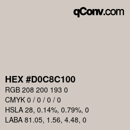 Color code: HEX #D0C8C100 | qconv.com