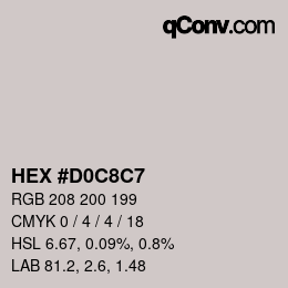 Color code: HEX #D0C8C7 | qconv.com