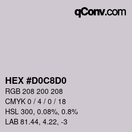 Color code: HEX #D0C8D0 | qconv.com
