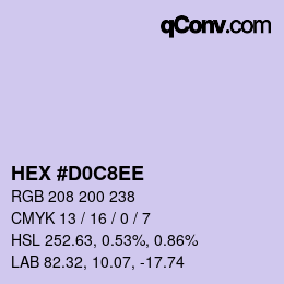 Farbcode: HEX #D0C8EE | qconv.com