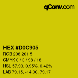 Color code: HEX #D0C905 | qconv.com