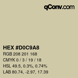 カラーコード: HEX #D0C9A8 | qconv.com