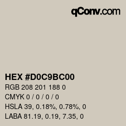 Código de color: HEX #D0C9BC00 | qconv.com