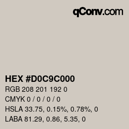 Color code: HEX #D0C9C000 | qconv.com
