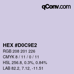 Color code: HEX #D0C9E2 | qconv.com