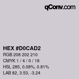 Color code: HEX #D0CAD2 | qconv.com