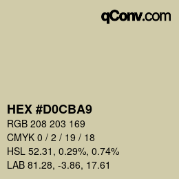 Color code: HEX #D0CBA9 | qconv.com