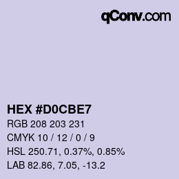 Farbcode: HEX #D0CBE7 | qconv.com