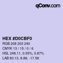 Color code: HEX #D0CBF0 | qconv.com