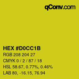 Color code: HEX #D0CC1B | qconv.com