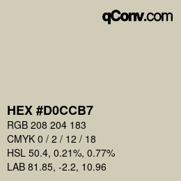Color code: HEX #D0CCB7 | qconv.com