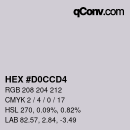 Color code: HEX #D0CCD4 | qconv.com