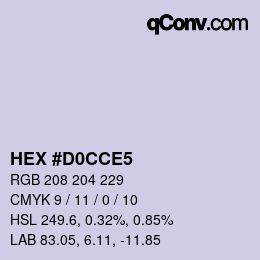 Color code: HEX #D0CCE5 | qconv.com