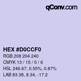 Color code: HEX #D0CCF0 | qconv.com