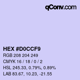Color code: HEX #D0CCF9 | qconv.com