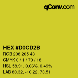 カラーコード: HEX #D0CD2B | qconv.com