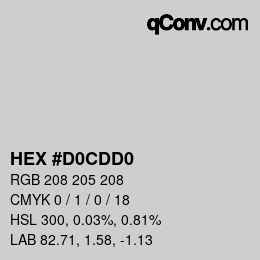 Color code: HEX #D0CDD0 | qconv.com