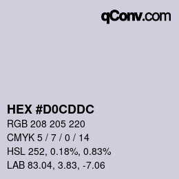 Color code: HEX #D0CDDC | qconv.com
