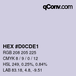颜色代码: HEX #D0CDE1 | qconv.com