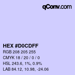 Color code: HEX #D0CDFF | qconv.com