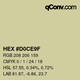 Color code: HEX #D0CE9F | qconv.com