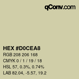 カラーコード: HEX #D0CEA8 | qconv.com