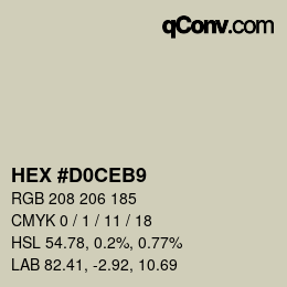 カラーコード: HEX #D0CEB9 | qconv.com