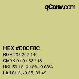 Color code: HEX #D0CF8C | qconv.com
