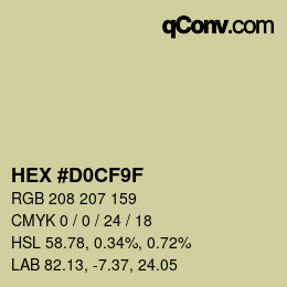 カラーコード: HEX #D0CF9F | qconv.com