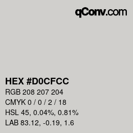 Color code: HEX #D0CFCC | qconv.com