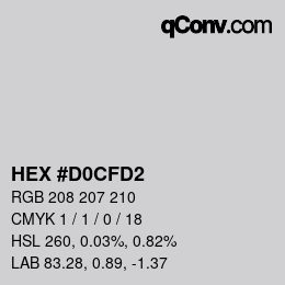 Color code: HEX #D0CFD2 | qconv.com