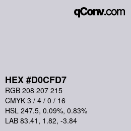 Color code: HEX #D0CFD7 | qconv.com
