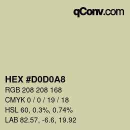 Color code: HEX #D0D0A8 | qconv.com