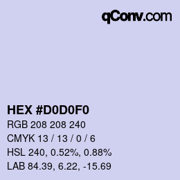 Color code: HEX #D0D0F0 | qconv.com