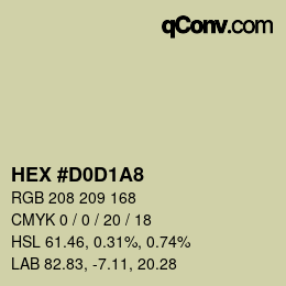 カラーコード: HEX #D0D1A8 | qconv.com