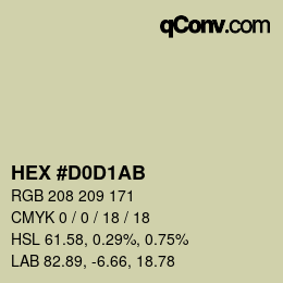 Color code: HEX #D0D1AB | qconv.com