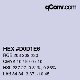 Color code: HEX #D0D1E6 | qconv.com