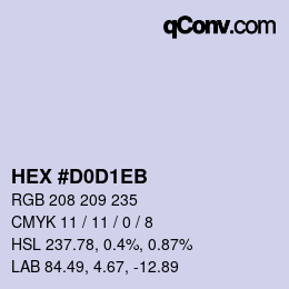Farbcode: HEX #D0D1EB | qconv.com