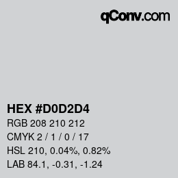 Color code: HEX #D0D2D4 | qconv.com